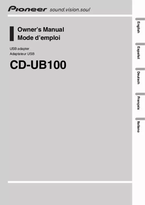 Mode d'emploi PIONEER CD-UB100
