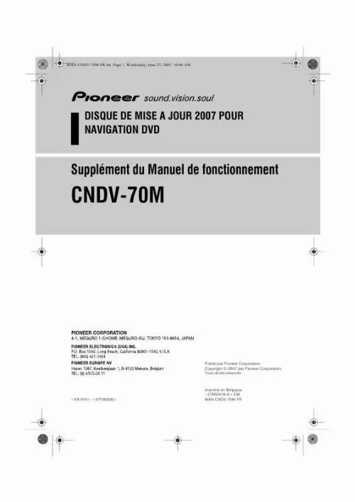 Mode d'emploi PIONEER CNDV-70M