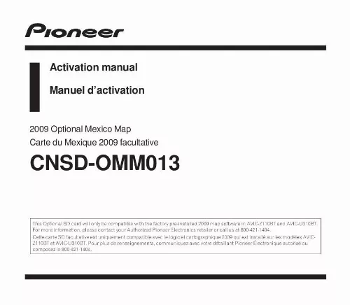 Mode d'emploi PIONEER CNSD-OMM013