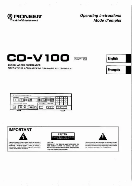 Mode d'emploi PIONEER CO-V100