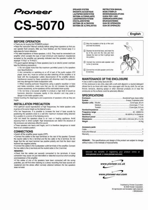 Mode d'emploi PIONEER CS-5070