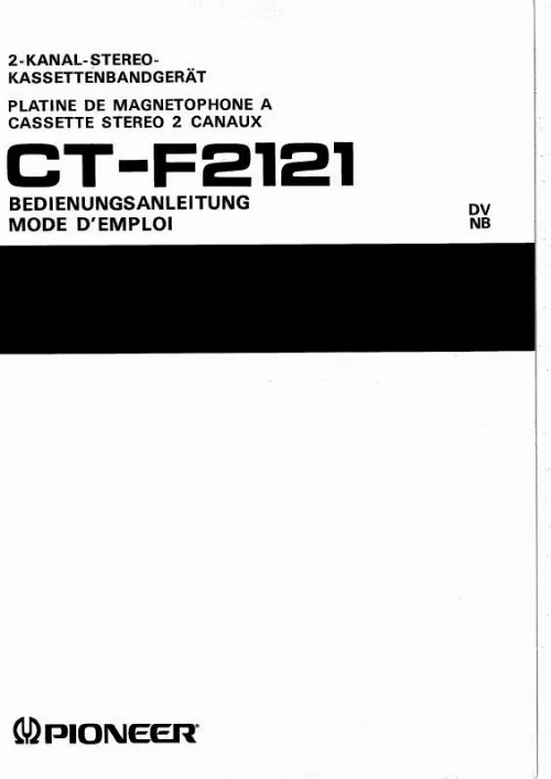Mode d'emploi PIONEER CT-F2121