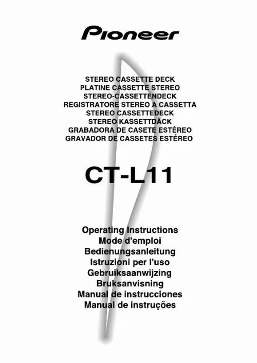 Mode d'emploi PIONEER CT-L11