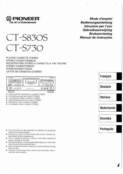 Mode d'emploi PIONEER CT-S830S