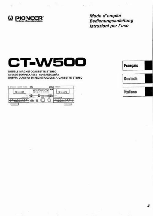 Mode d'emploi PIONEER CT-W500