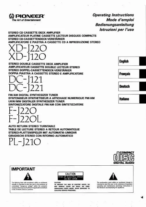 Mode d'emploi PIONEER DC-J221