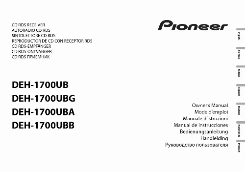 Mode d'emploi PIONEER DEH-1700UB