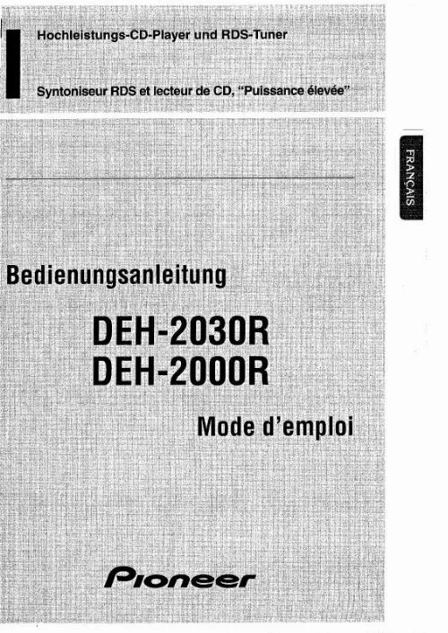 Mode d'emploi PIONEER DEH-2000R (FR)