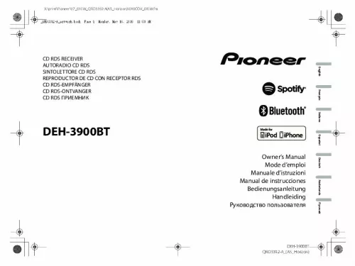 Mode d'emploi PIONEER DEH-3900BT