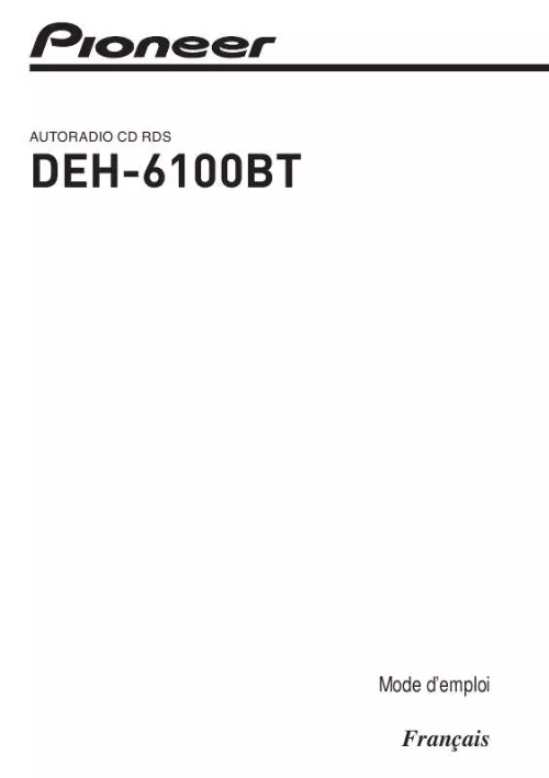Mode d'emploi PIONEER DEH-6100BT