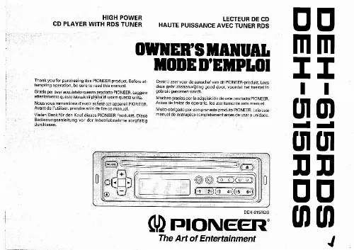 Mode d'emploi PIONEER DEH-615RDS