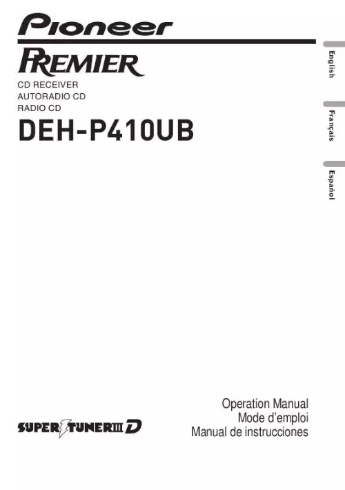 Mode d'emploi PIONEER DEH-P410UB