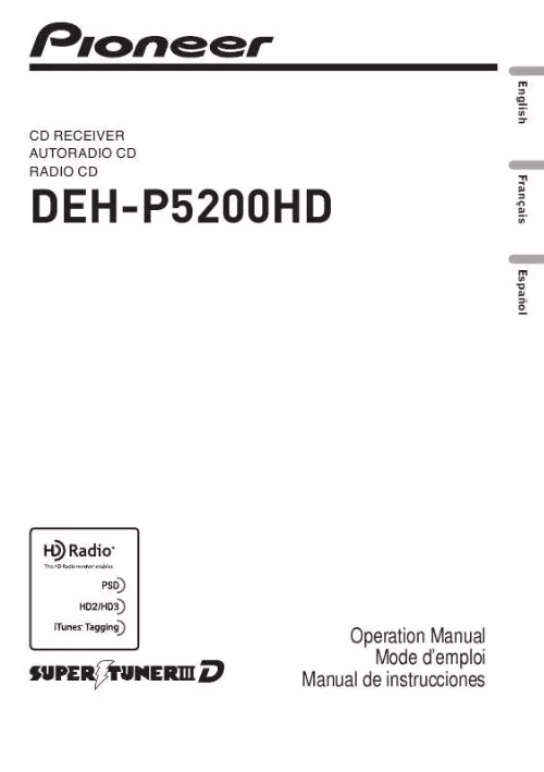 Mode d'emploi PIONEER DEH-P5200HD