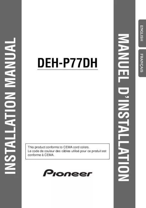 Mode d'emploi PIONEER DEH-P77DH