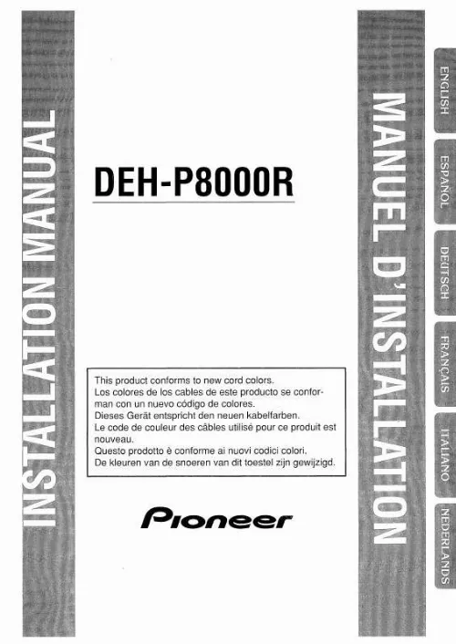 Mode d'emploi PIONEER DEH-P8000R