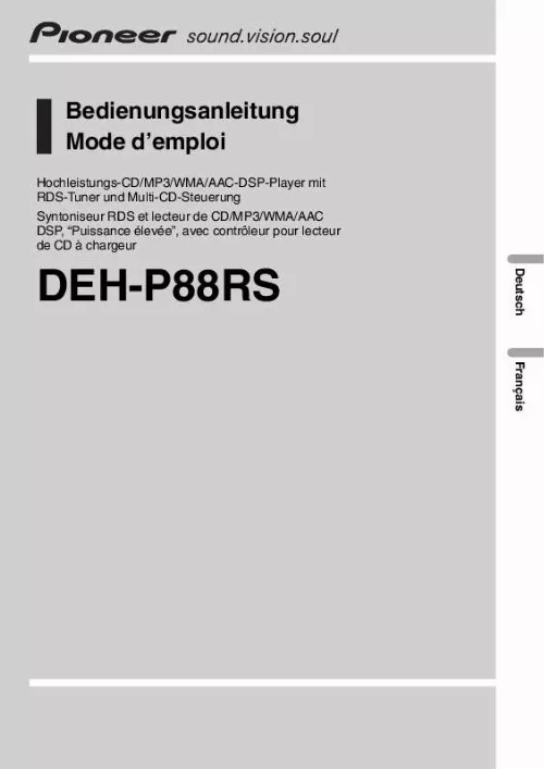 Mode d'emploi PIONEER DEH-P88RS