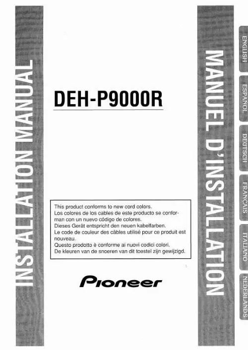 Mode d'emploi PIONEER DEH-P9000R