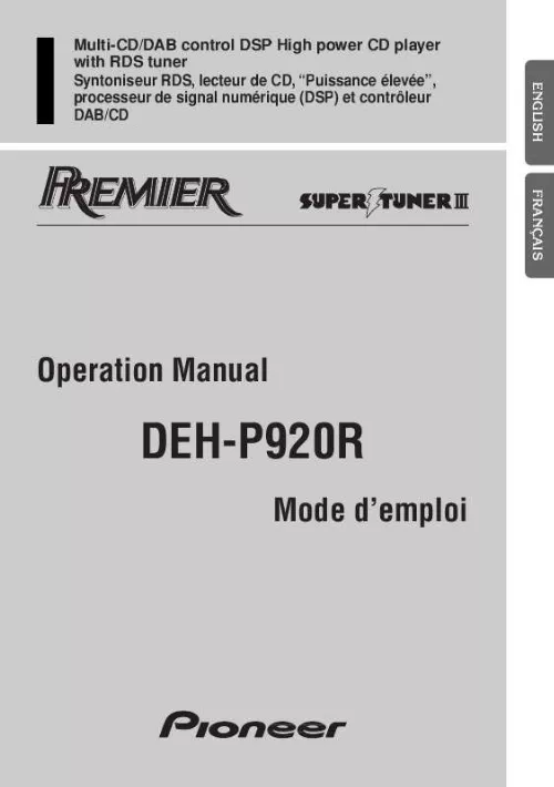 Mode d'emploi PIONEER DEH-P920R