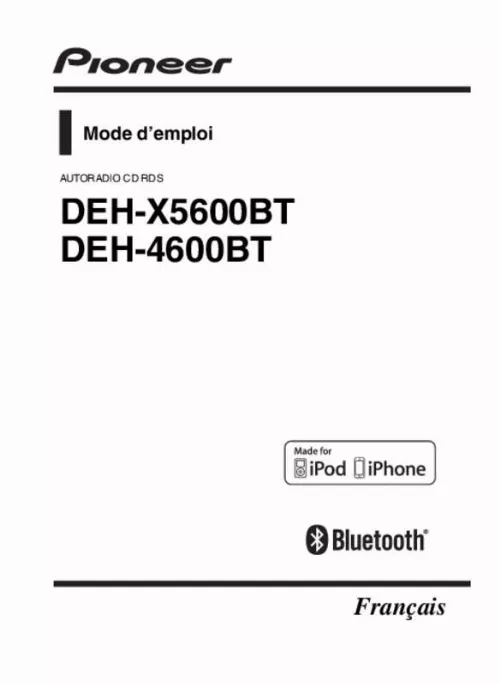 Mode d'emploi PIONEER DEH-X5600BT