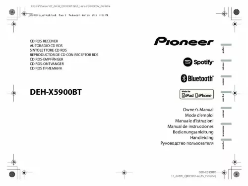 Mode d'emploi PIONEER DEH-X5900BT