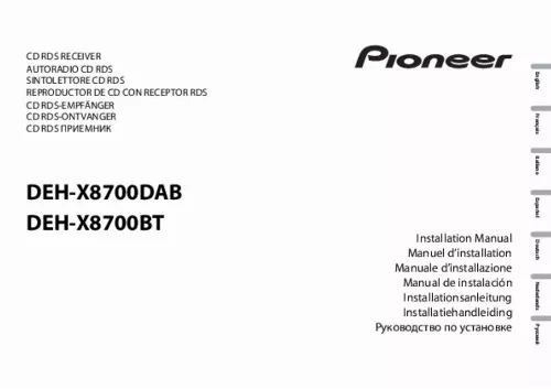 Mode d'emploi PIONEER DEH-X8700BT