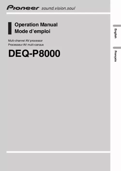 Mode d'emploi PIONEER DEQ-P8000