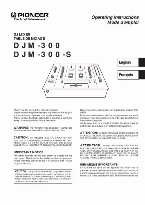 Mode d'emploi PIONEER DJM-300S
