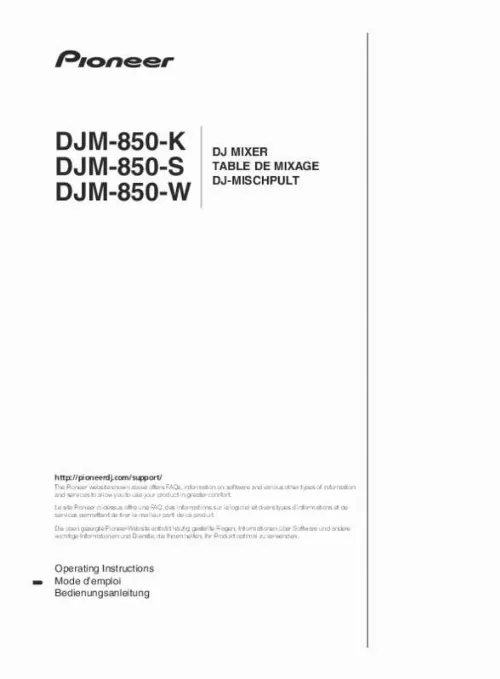 Mode d'emploi PIONEER DJM-850-K