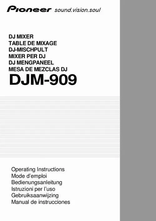 Mode d'emploi PIONEER DJM-909