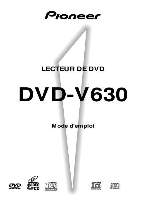 Mode d'emploi PIONEER DVD-V630