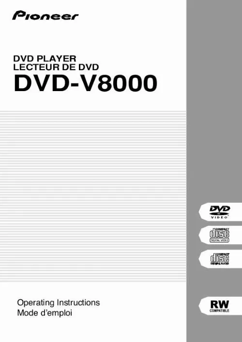 Mode d'emploi PIONEER DVD-V8000