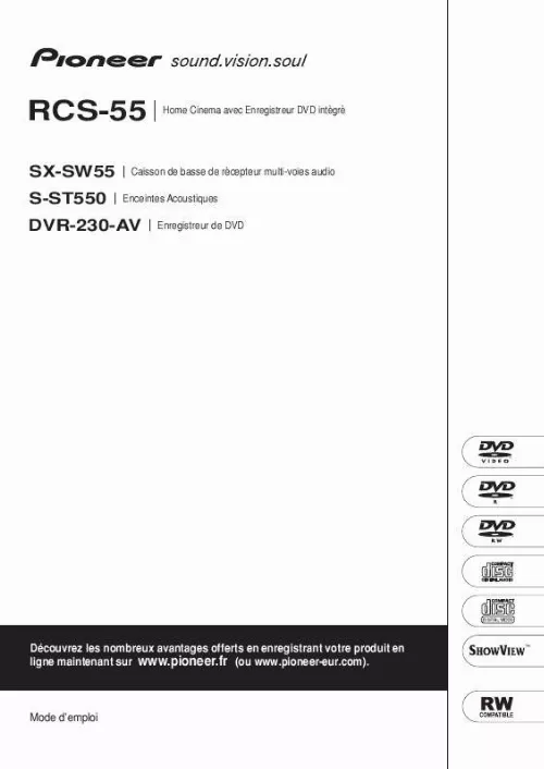 Mode d'emploi PIONEER DVR-230-AV (RCS-55)