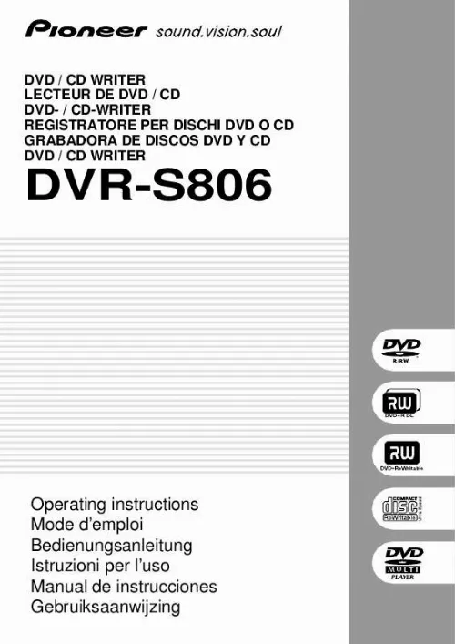 Mode d'emploi PIONEER DVR-S806