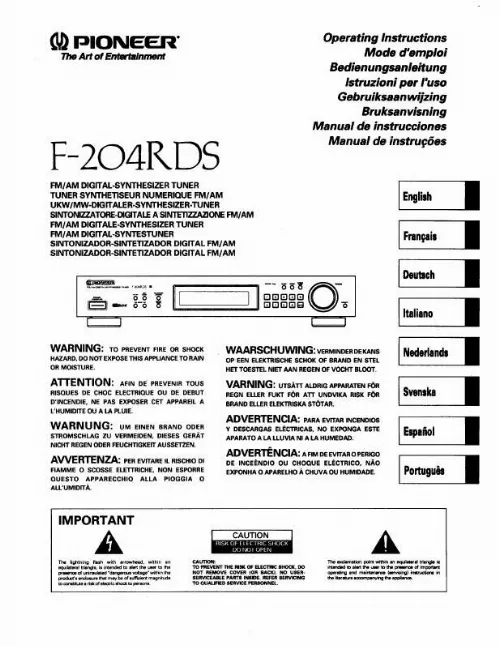 Mode d'emploi PIONEER F-204RDS