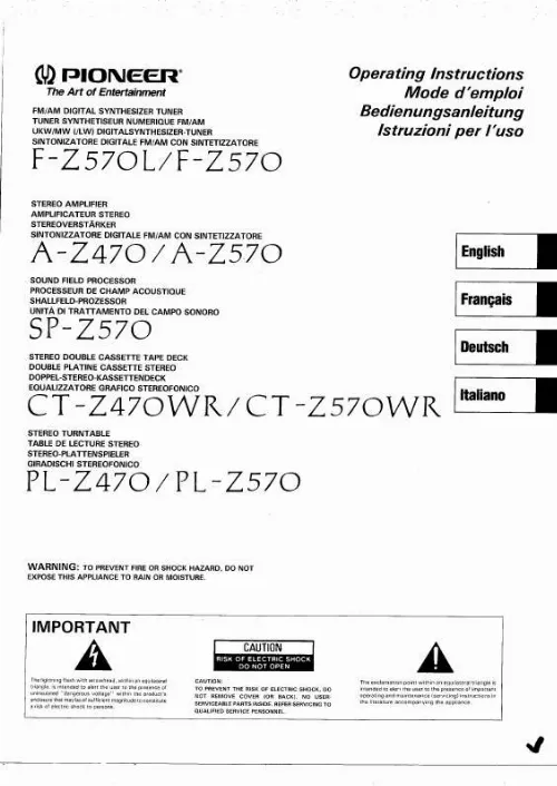 Mode d'emploi PIONEER F-Z570