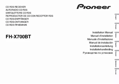 Mode d'emploi PIONEER FH-X700BT