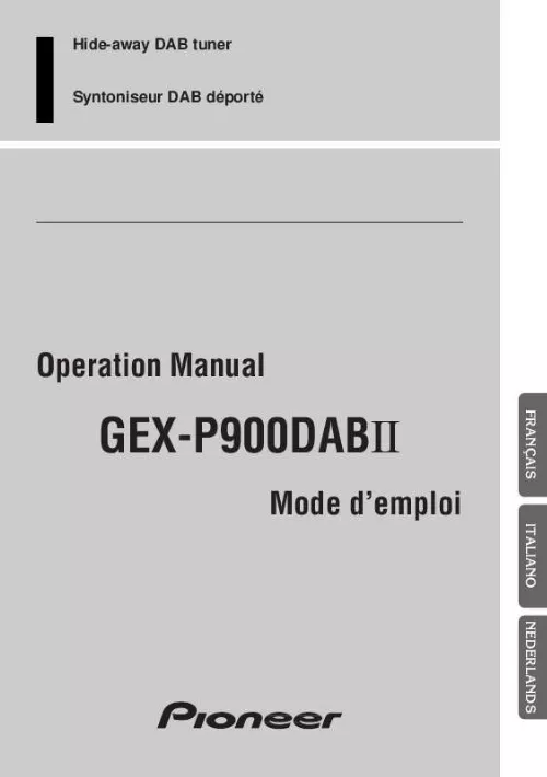 Mode d'emploi PIONEER GEX-P900DAB-02