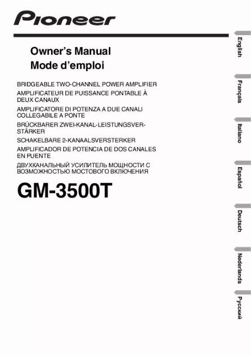 Mode d'emploi PIONEER GM-3500T