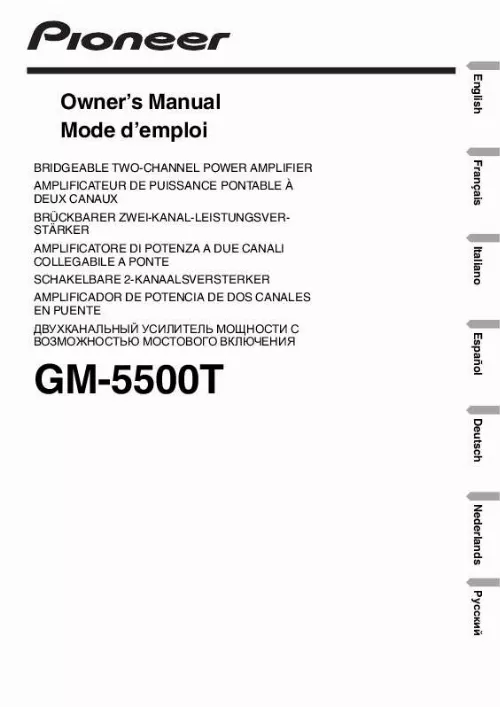 Mode d'emploi PIONEER GM-5500T