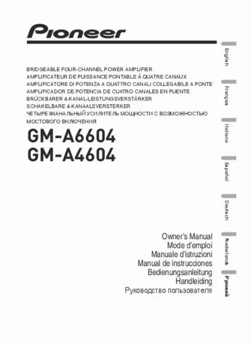 Mode d'emploi PIONEER GM-A4604