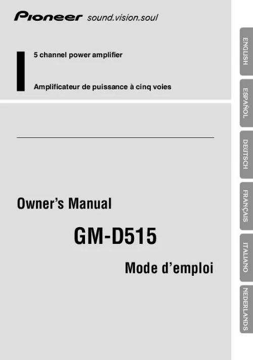 Mode d'emploi PIONEER GM-D515