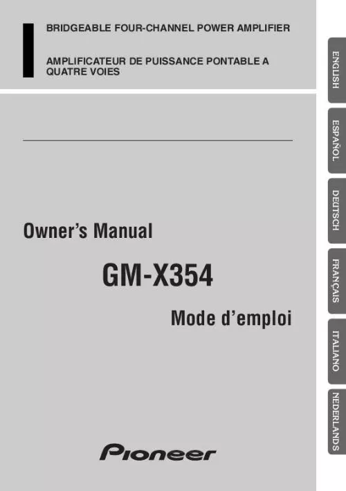 Mode d'emploi PIONEER GM-X354
