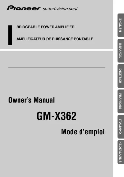 Mode d'emploi PIONEER GM-X362