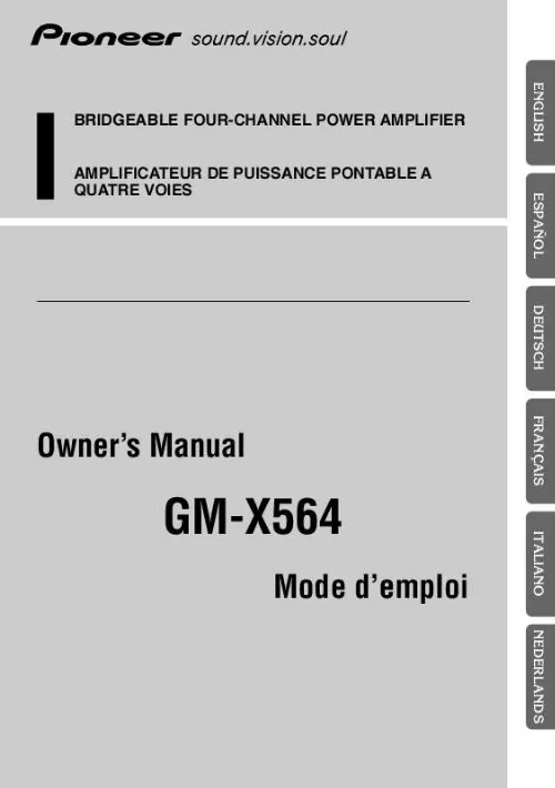 Mode d'emploi PIONEER GM-X564
