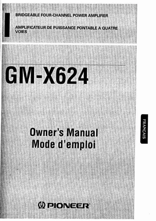 Mode d'emploi PIONEER GM-X624 (FR)