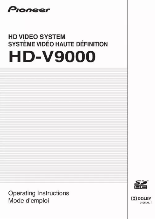 Mode d'emploi PIONEER HD-V9000