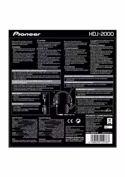 Mode d'emploi PIONEER HDJ-2000-K