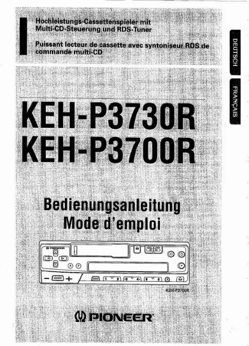 Mode d'emploi PIONEER KEH-P3700R