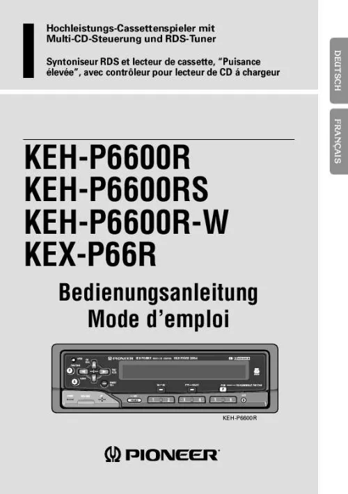 Mode d'emploi PIONEER KEX-P66R