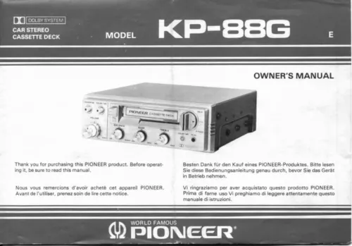 Mode d'emploi PIONEER KP-88G